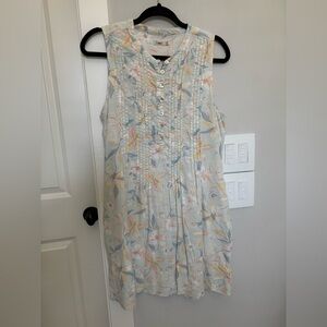 Faherty Isha Floral Hemp Blend Dress